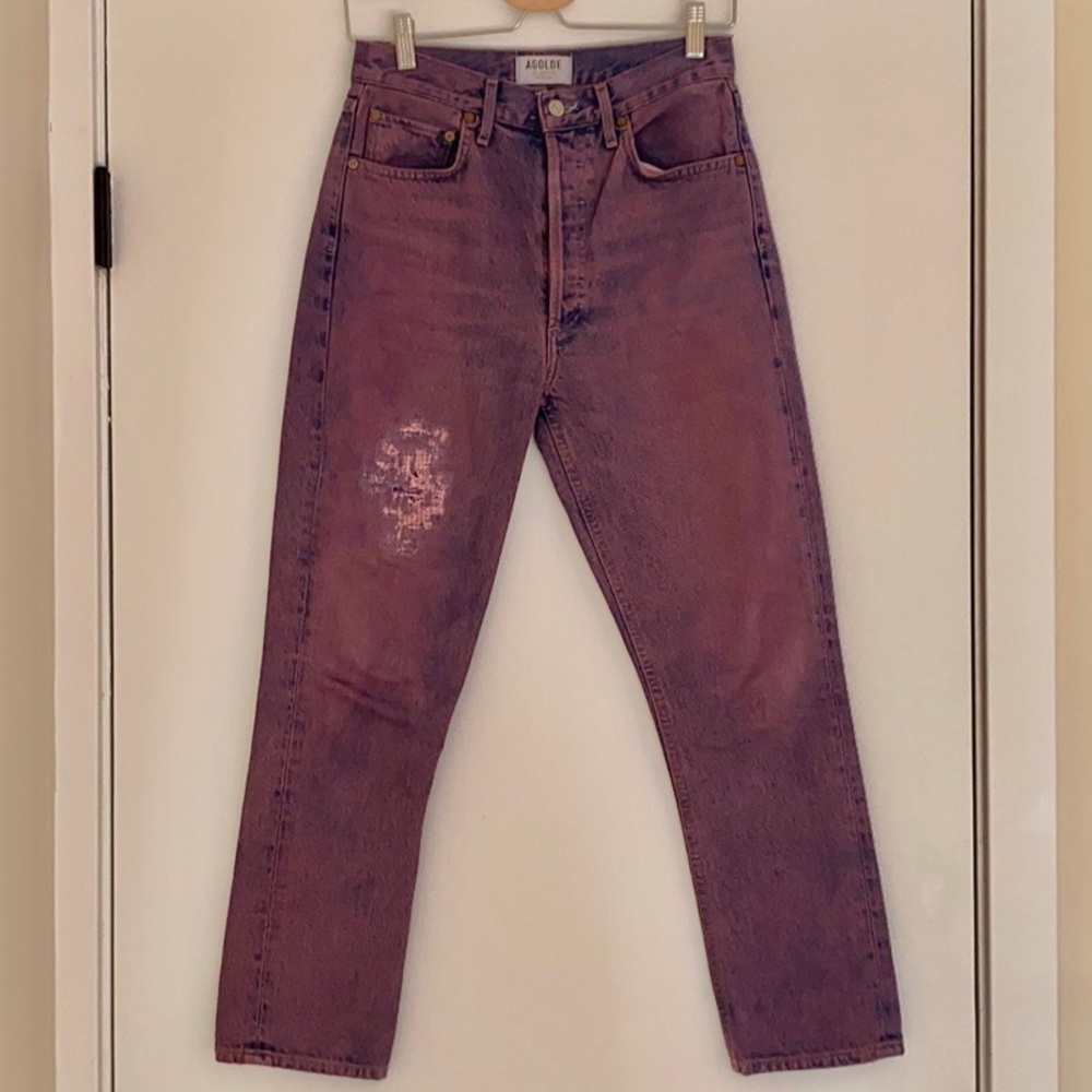 Agolde Riley High Rise Straight Crop Jeans